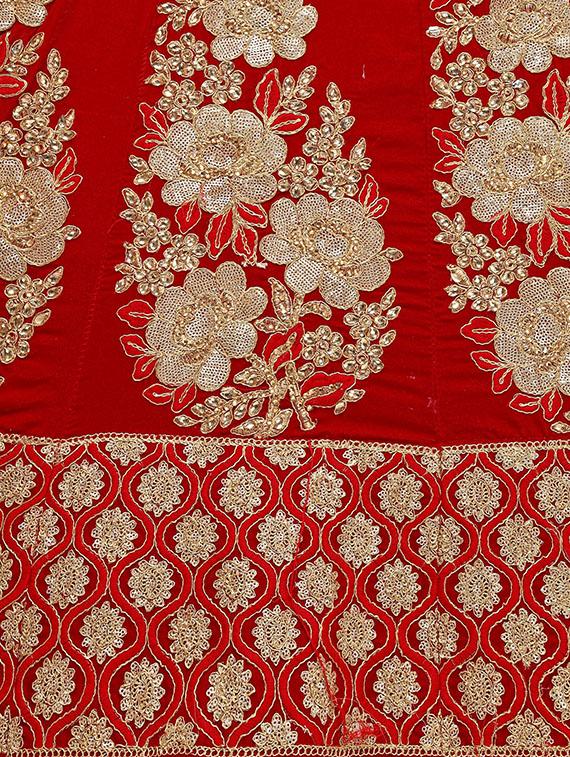 embroidered a-line lehenga - 16632200 - Zoom Image - 5