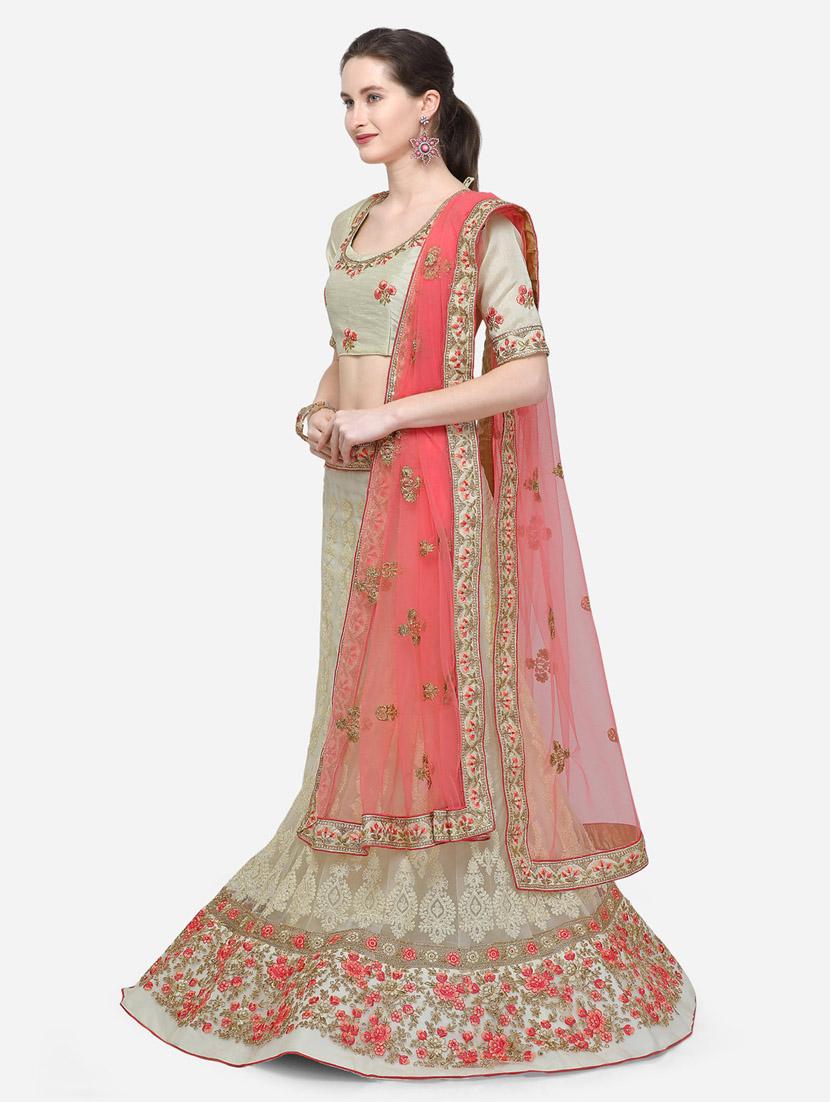embroidered a-line lehenga - 16632212 - Zoom Image - 2
