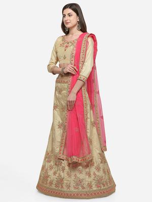 embroidered a-line lehenga - 16632233 - Standard Image - 2