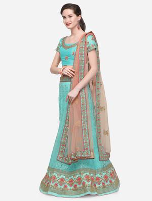 embroidered a-line lehenga - 16632259 - Standard Image - 2