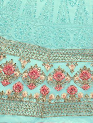 embroidered a-line lehenga - 16632259 - Standard Image - 5