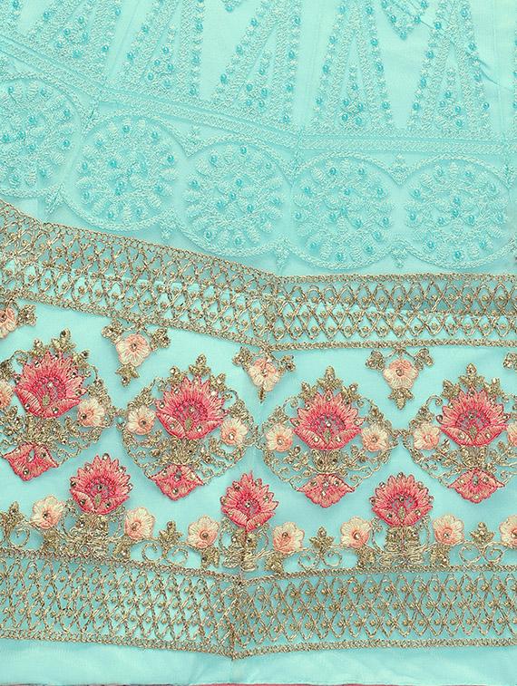 embroidered a-line lehenga - 16632259 - Zoom Image - 5