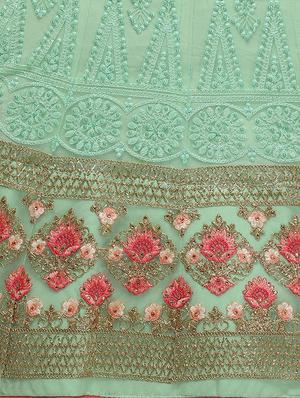 embroidered a-line lehenga - 16632262 - Standard Image - 5