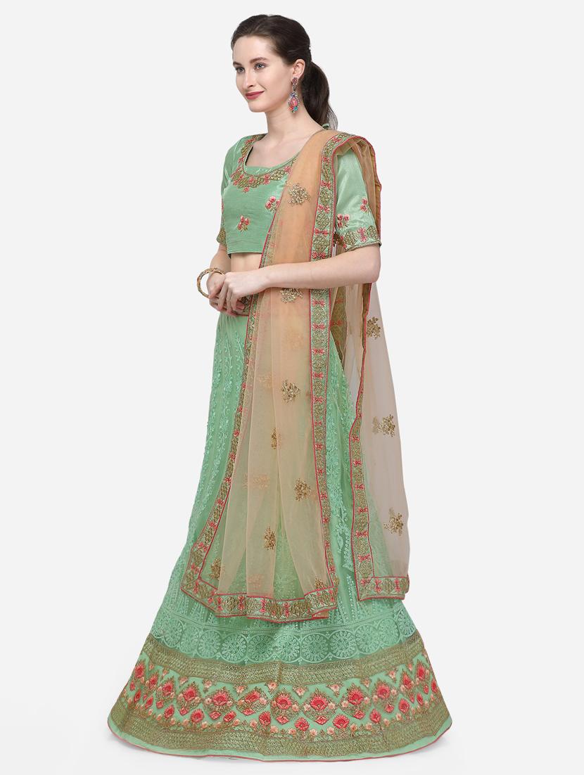 embroidered a-line lehenga - 16632262 - Zoom Image - 2