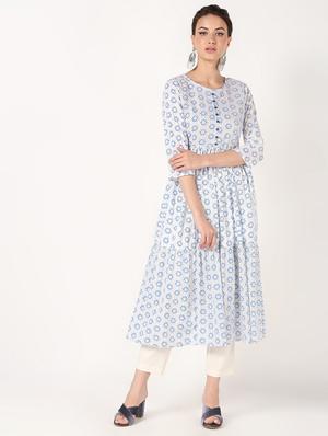 floral printed anarkali kurta - 16632293 - Standard Image - 2