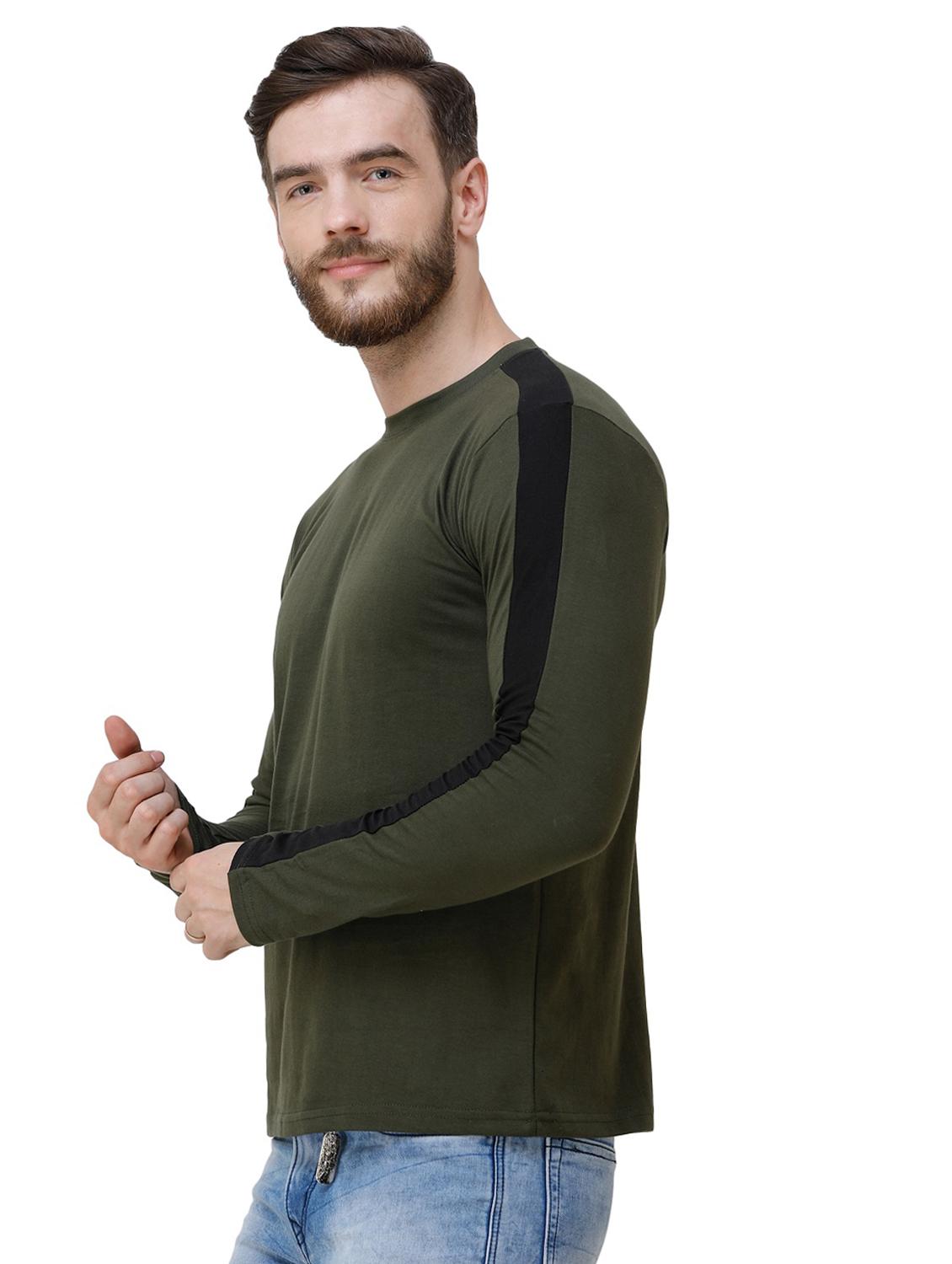 green solid taped t-shirt - 16632322 - Zoom Image - 2