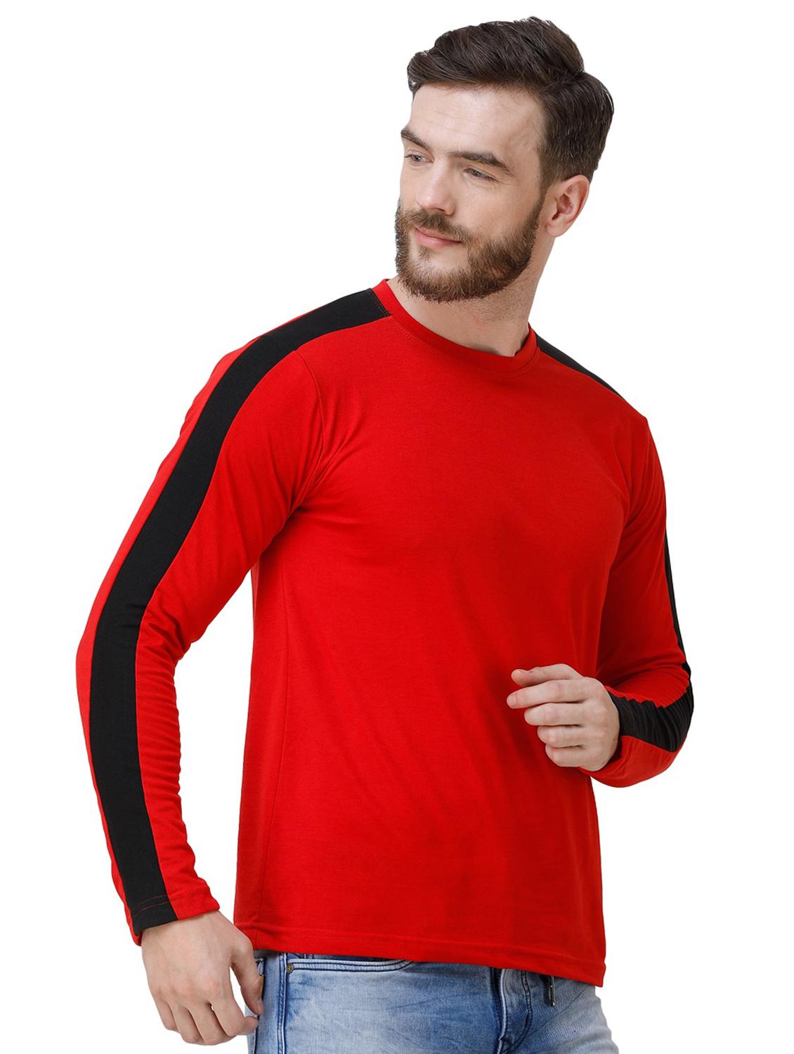 red solid taped t-shirt - 16632323 - Zoom Image - 2