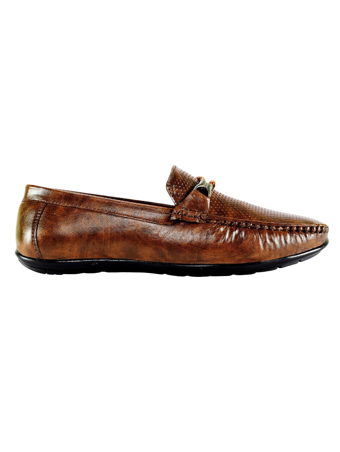 brown leatherette slip on loafers - 16632449 - Zoom Image - 2