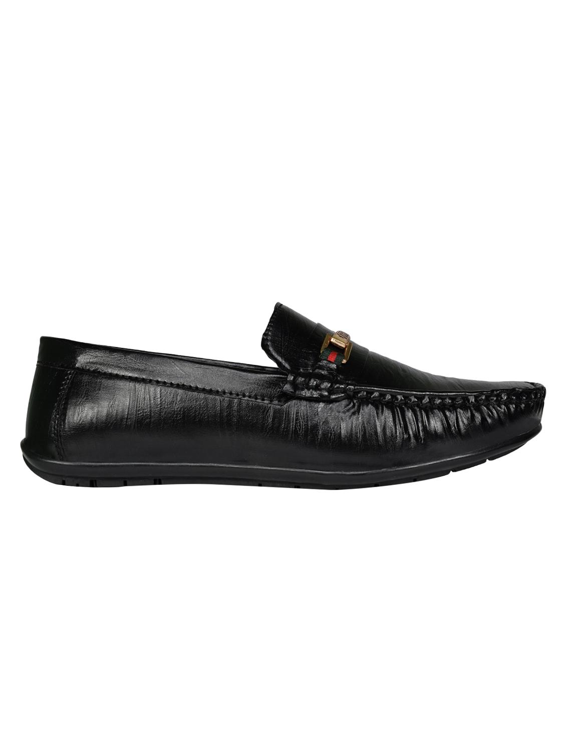black leatherette slip on loafers - 16632450 - Zoom Image - 2