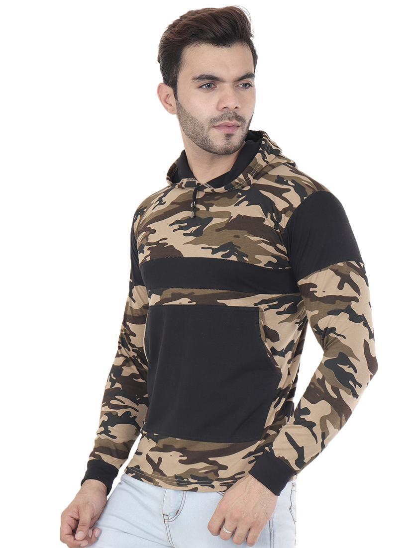 green camouflage print cut & sew t-shirt - 16633120 - Zoom Image - 2