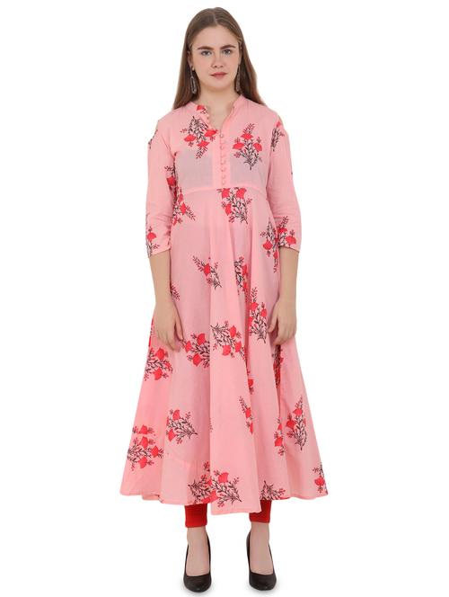 floral printed anarkali kurta - 16633171 - Standard Image - 1