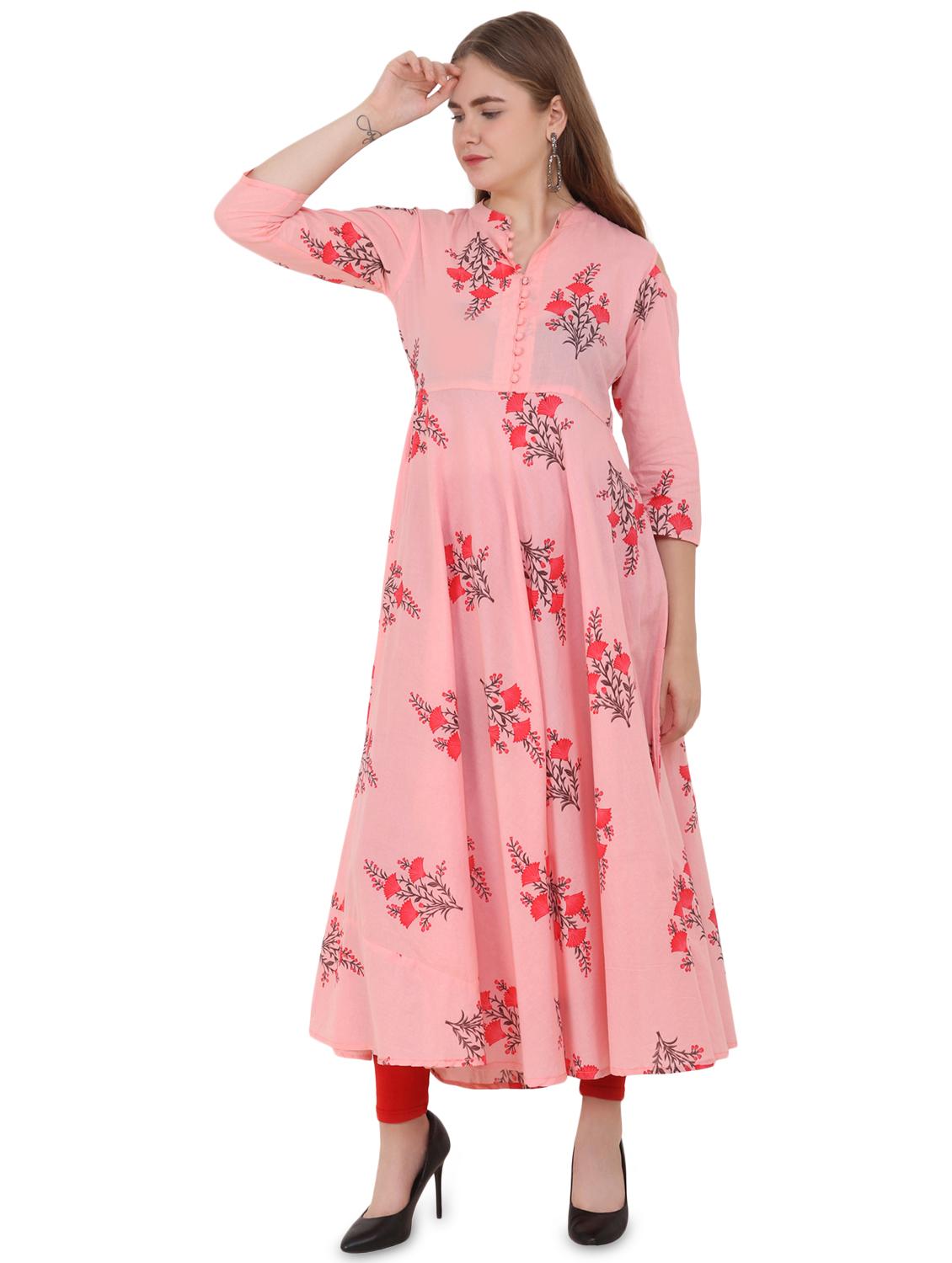 floral printed anarkali kurta - 16633171 - Zoom Image - 2