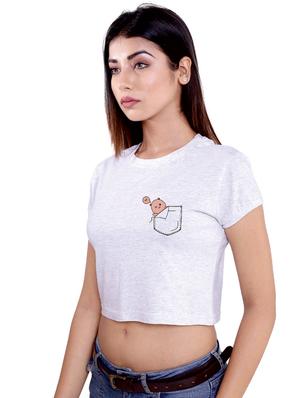 crew neck quirky print crop tees - 16633327 - Standard Image - 2