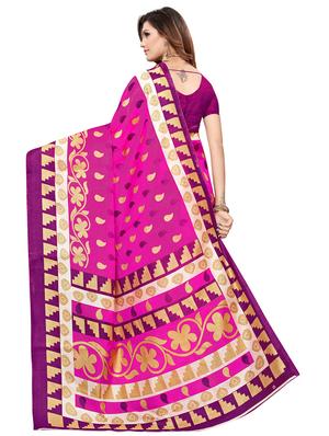 paisley printed saree with blouse - 16633377 - Standard Image - 2