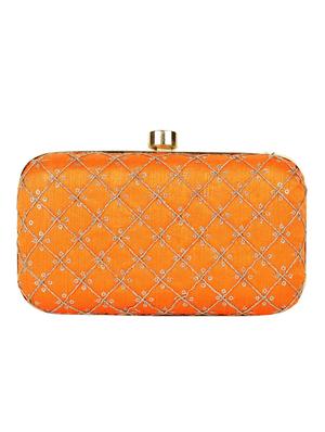 orange silk box clutch - 16633434 - Standard Image - 2