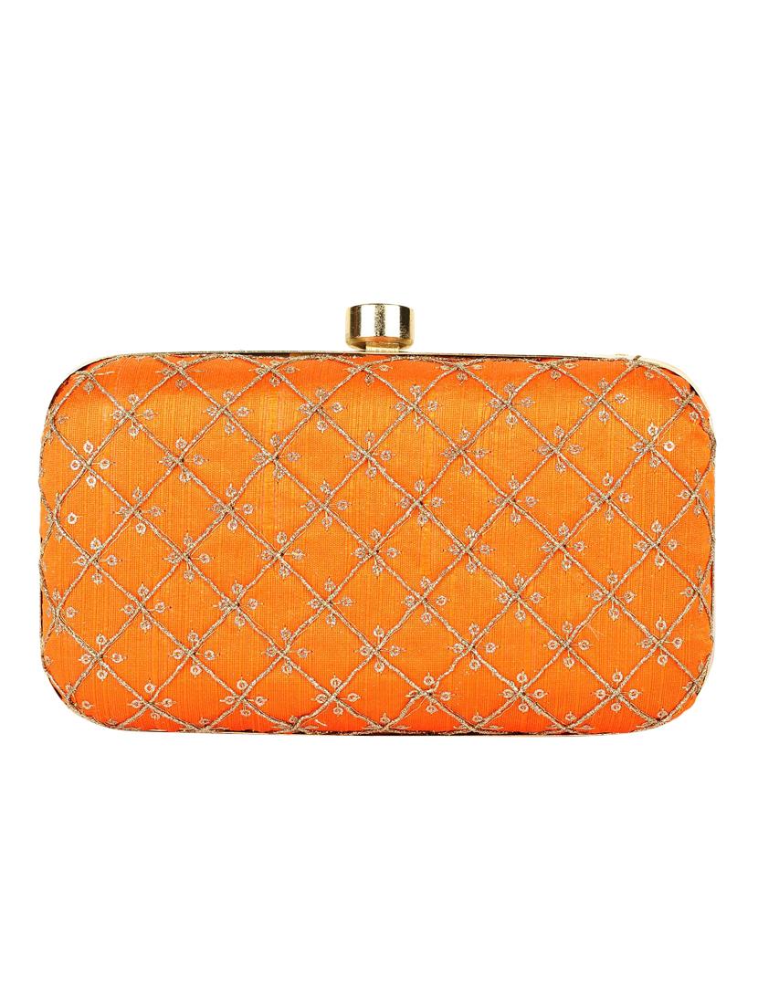 orange silk box clutch - 16633434 - Zoom Image - 2
