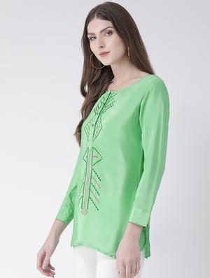 embroidered straight kurti - 16633498 - Standard Image - 2