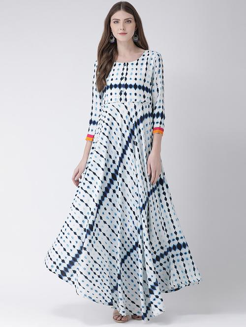tie and die flared kurta - 16633505 - Standard Image - 1