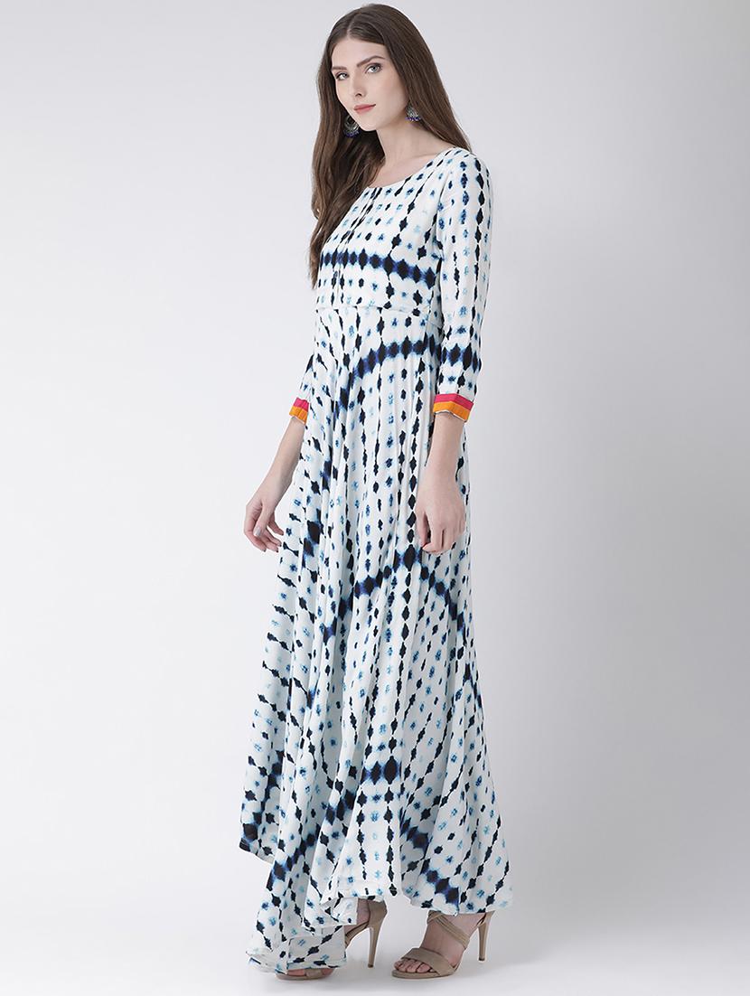 tie and die flared kurta - 16633505 - Zoom Image - 2