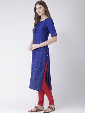 printed straight kurta - 16633511 - Standard Image - 2
