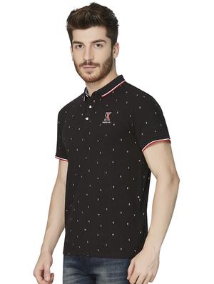 black printed polo t-shirt - 16633667 - Standard Image - 2
