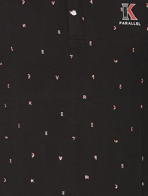 black printed polo t-shirt - 16633667 - Standard Image - 5