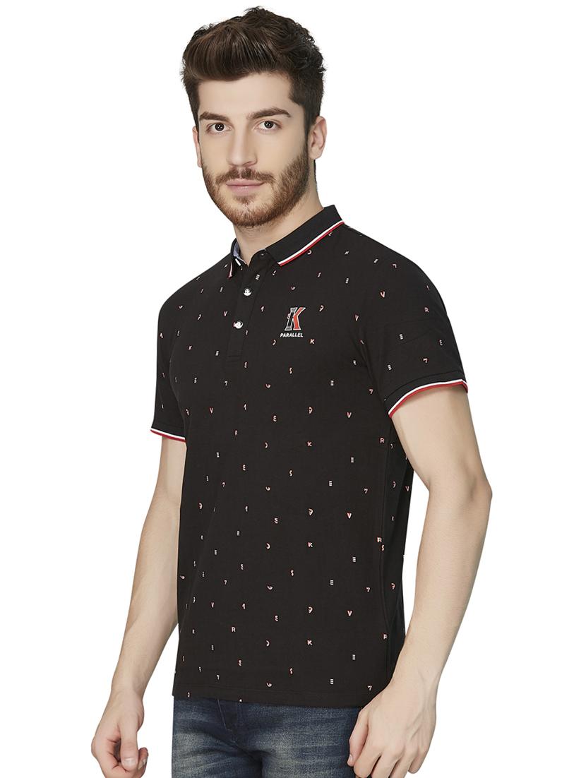black printed polo t-shirt - 16633667 - Zoom Image - 2