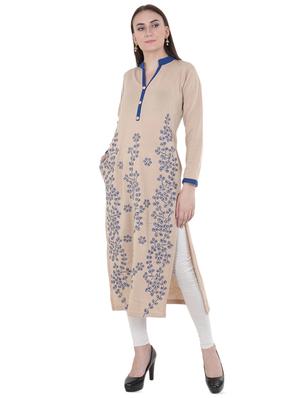 printed woolen kurta - 16633713 - Standard Image - 2