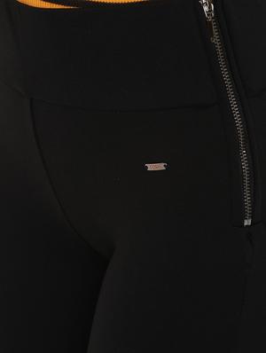 high rise solid zipper detail jeggings - 16633804 - Standard Image - 5