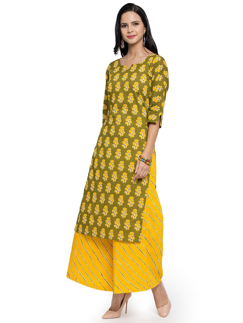 floral printed straight kurta - 16634102 - Zoom Image - 2