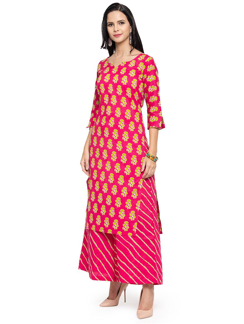 floral printed straight kurta - 16634103 - Zoom Image - 2