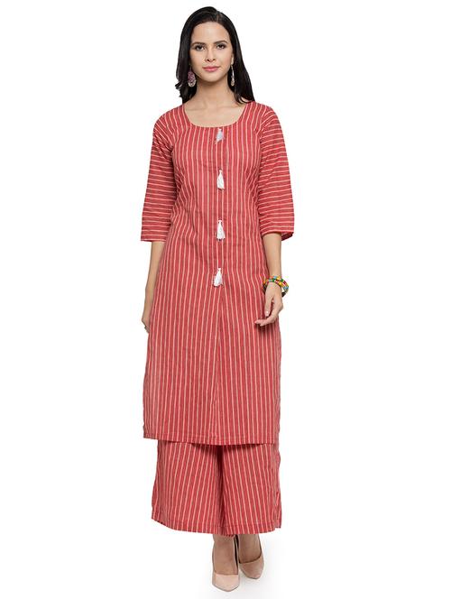stripes straight kurta - 16634105 - Standard Image - 1