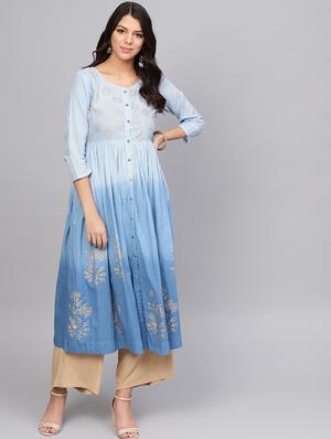 tie & die a-line kurta - 16634155 - Standard Image - 2