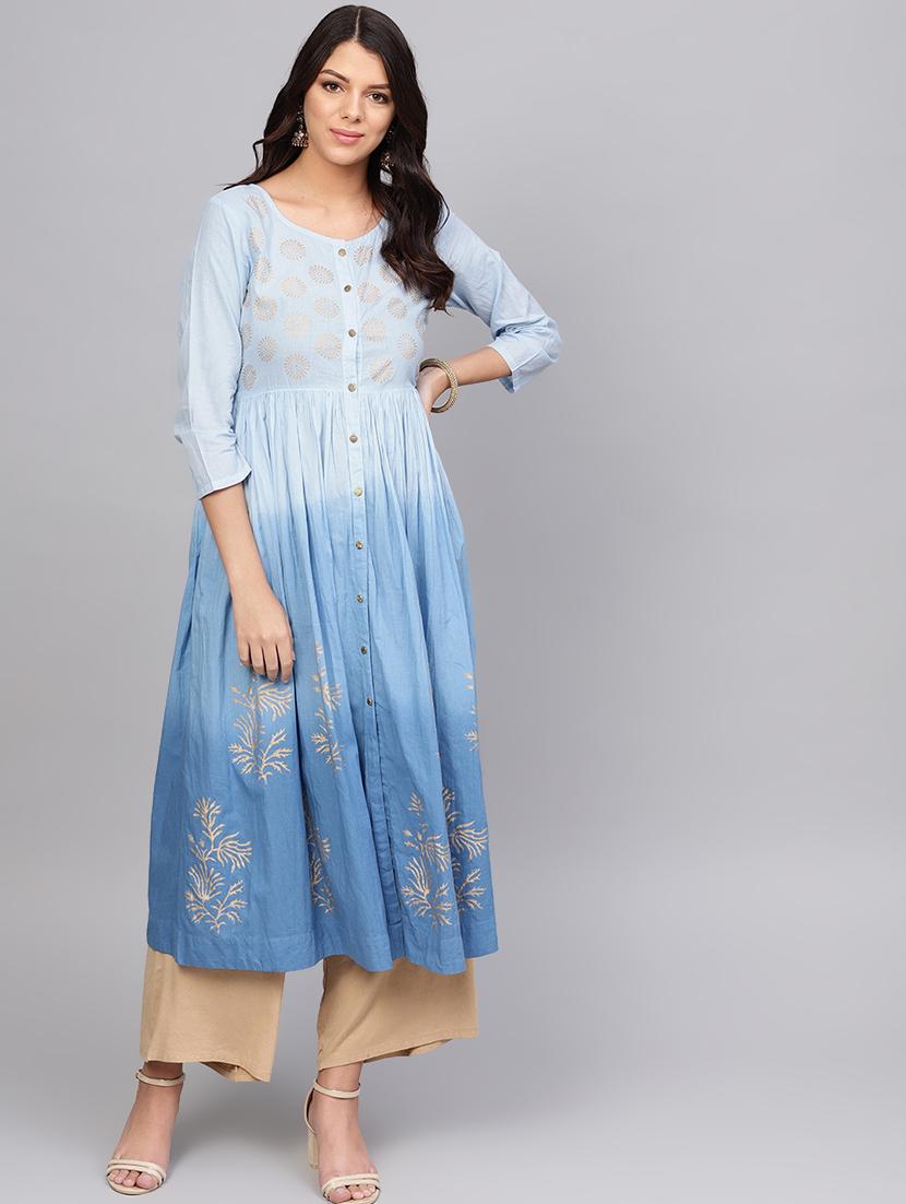 tie & die a-line kurta - 16634155 - Zoom Image - 2