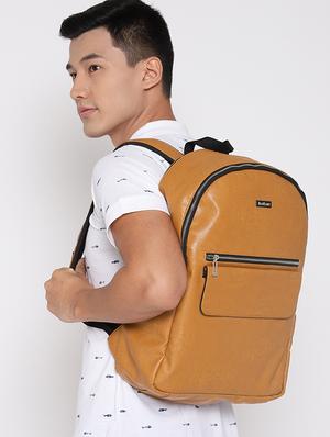 tan brown leatherette backpack - 16634302 - Standard Image - 5