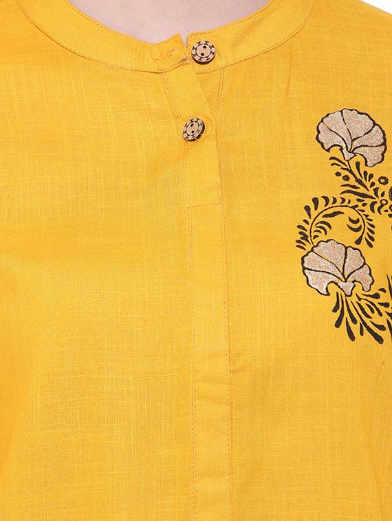 embroidered solid straight kurti - 16634594 - Zoom Image - 5