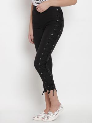 high rise lace up jeggings - 16634696 - Standard Image - 2