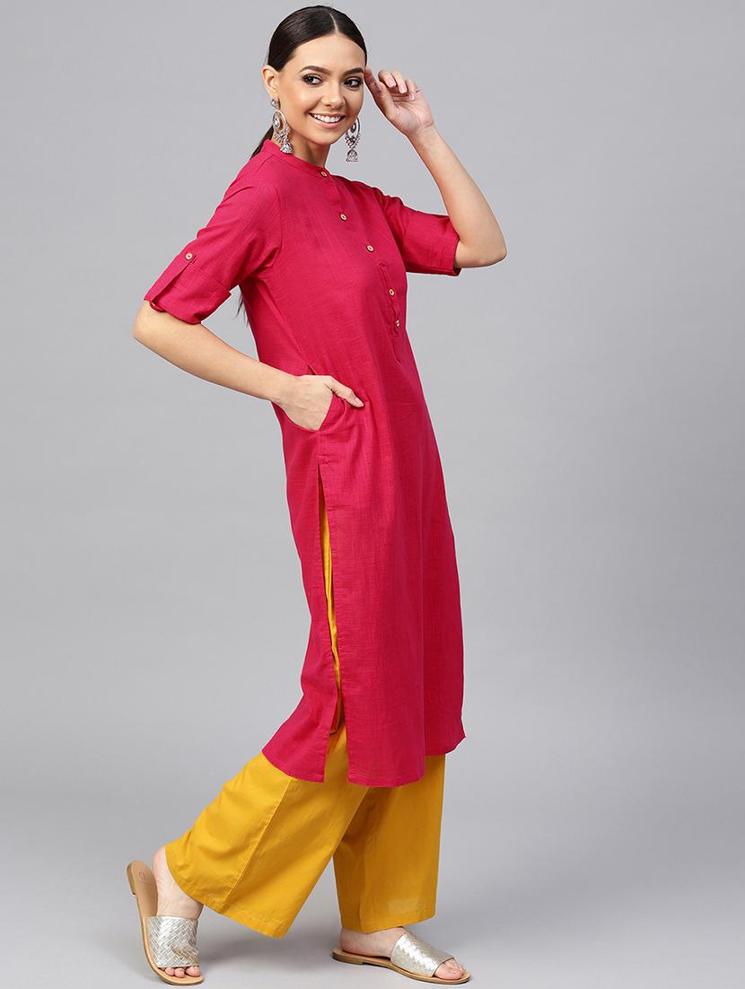 solid straight kurta - 16634748 - Zoom Image - 2