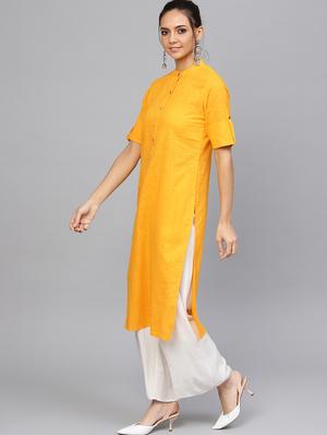 solid straight kurta - 16634750 - Standard Image - 2