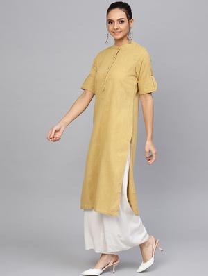 solid straight kurta - 16634751 - Standard Image - 2