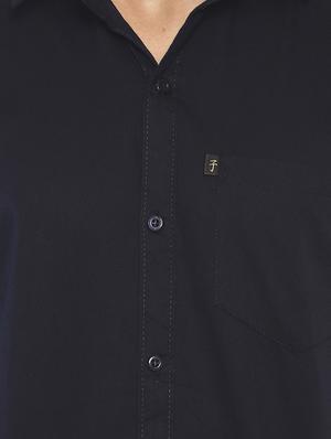navy blue solid casual shirt - 16635225 - Standard Image - 5