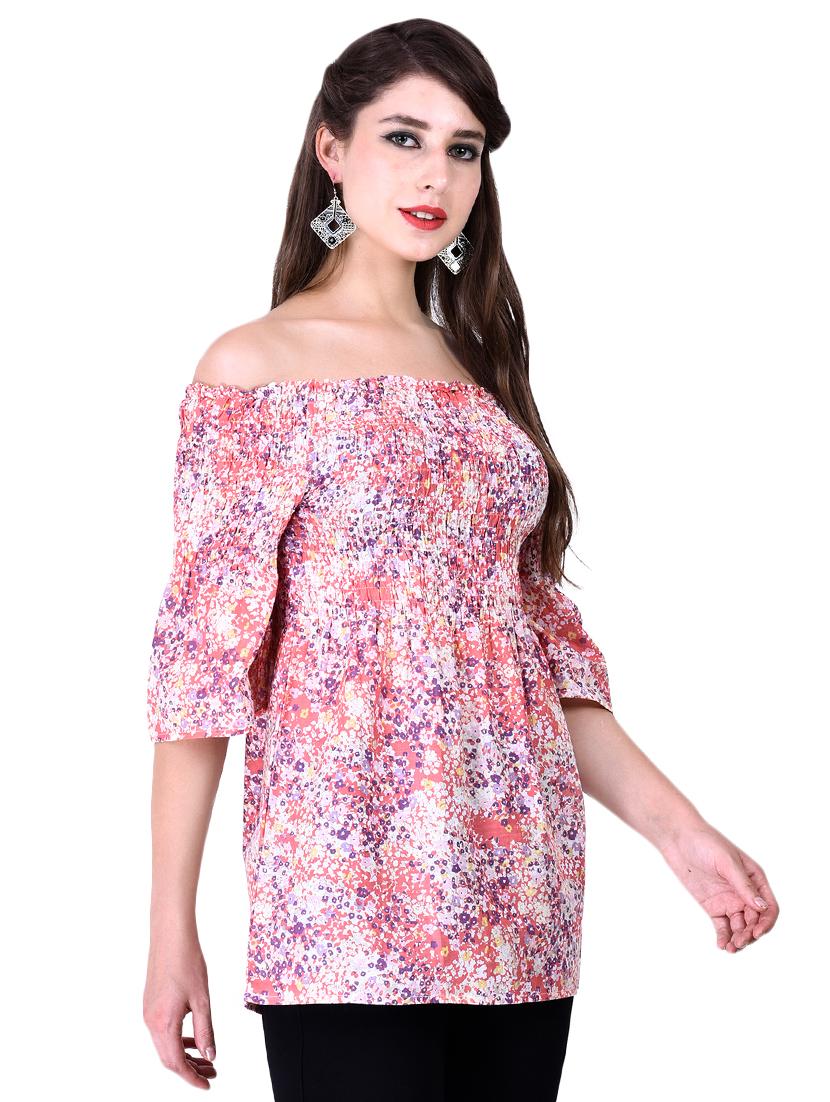 off shoulder floral top - 16635341 - Zoom Image - 2