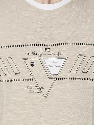 beige chest print t-shirt - 16636048 - Standard Image - 5