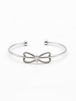 silver metal bangle bracelet - 16636121 - Standard Image - 2