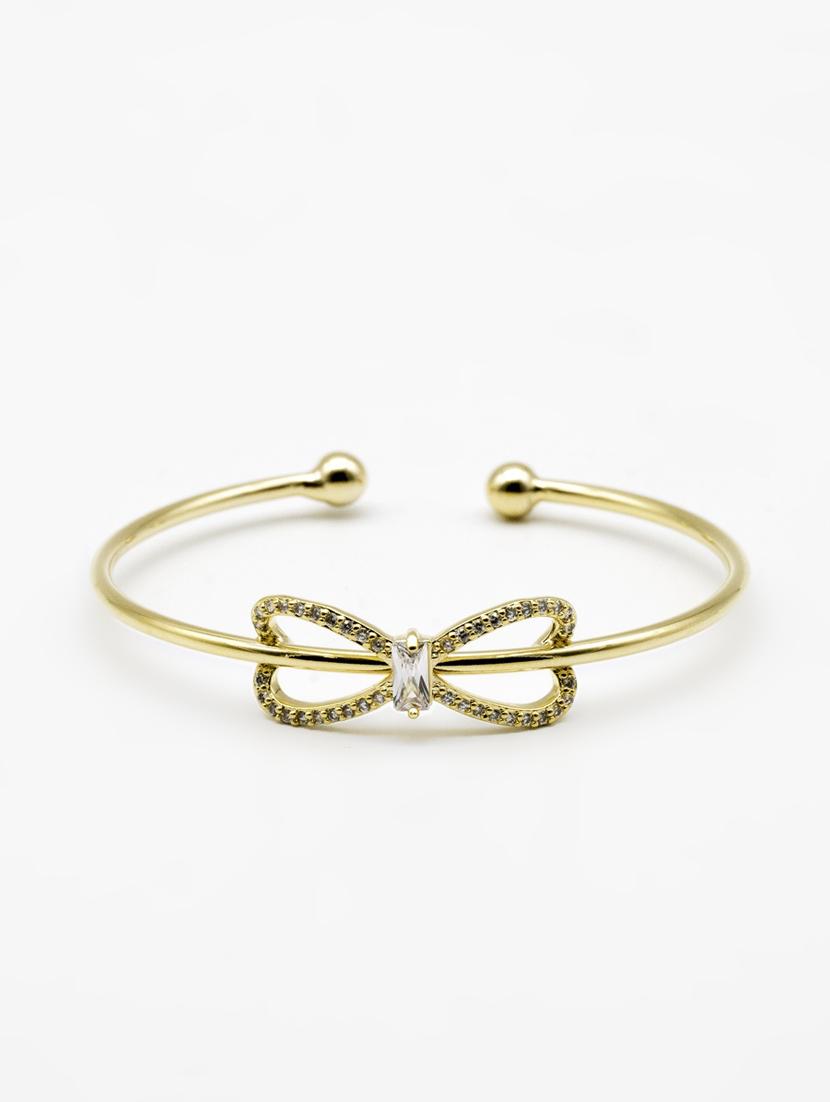 gold metal bangle bracelet - 16636122 - Zoom Image - 2
