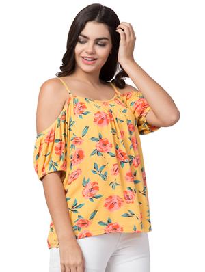 cold shoulder floral top - 16636958 - Standard Image - 2
