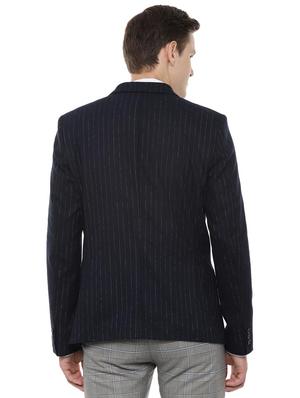 navy blue striped casual blazer - 16637043 - Standard Image - 2