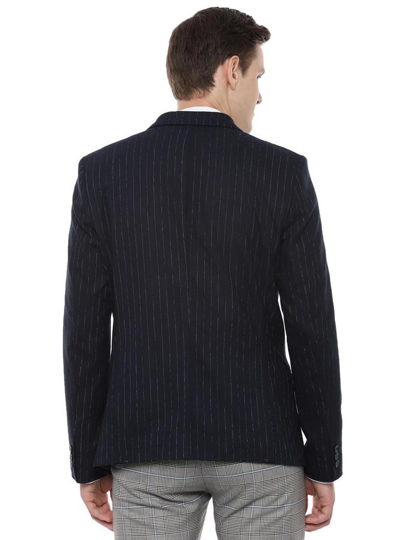 navy blue striped casual blazer - 16637043 - Zoom Image - 2