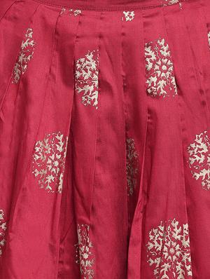 block printed a-line lehenga with choli & dupatta - 16637174 - Standard Image - 5