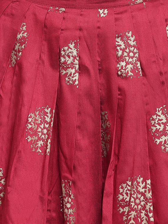 block printed a-line lehenga with choli & dupatta - 16637174 - Zoom Image - 5